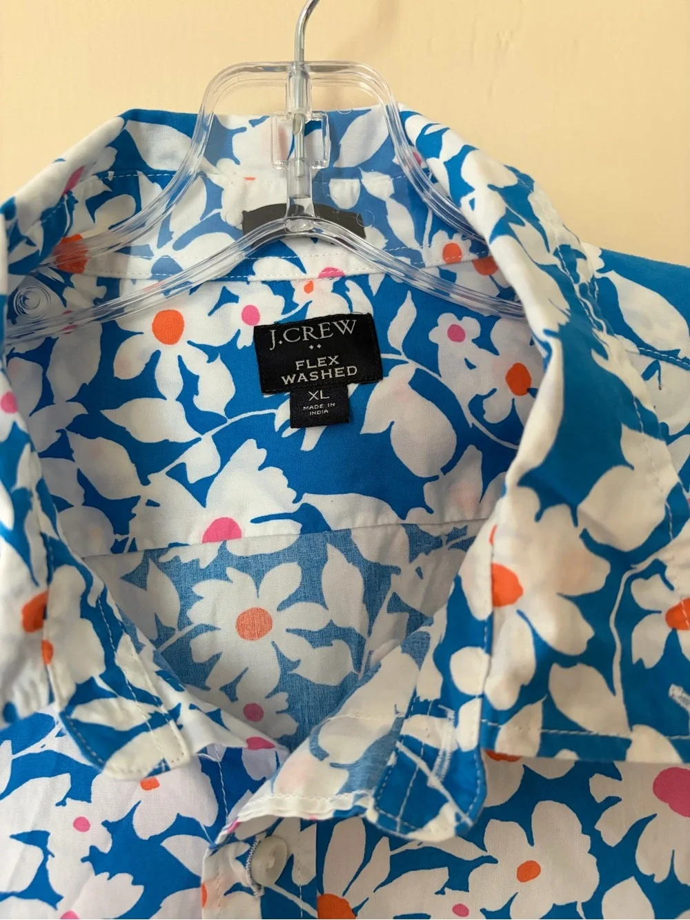 J. Crew Blue Floral Short-Sleeve Button-Down Shirt